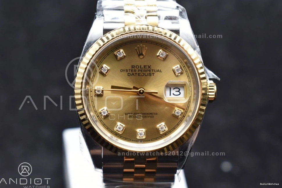 Diamonds VR 558 Dial Bracelet SS Best 1:1 YG on Edition 904L Clean Jubilee 126233 Steel YG DateJust 36 Versatile 1227